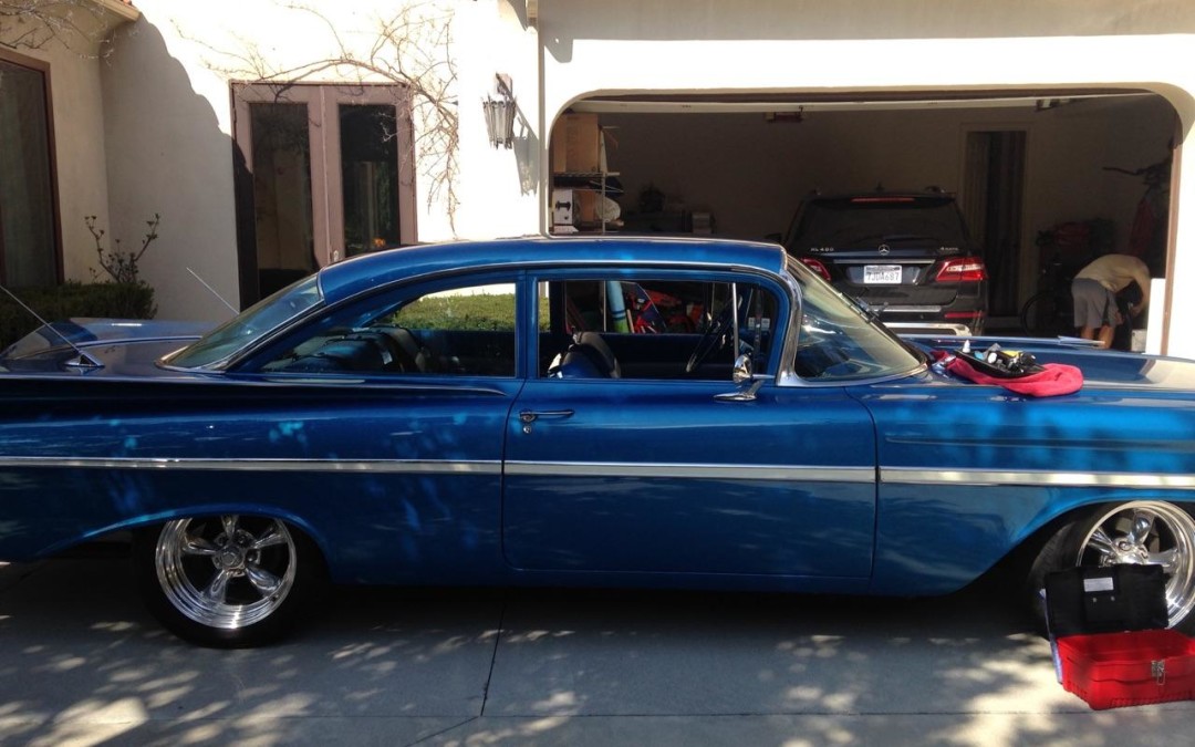 1959 Chevrolet Bel Air Repair for Eric of Carmel Valley.  Curved Glass